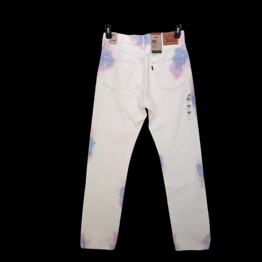 Levis 501Original Jeans Women Straight Leg High Rise White Size 28X30 Button Fly